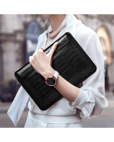 Çexol Wiwu 13.3” Skin Croco Geniunie Leather Black