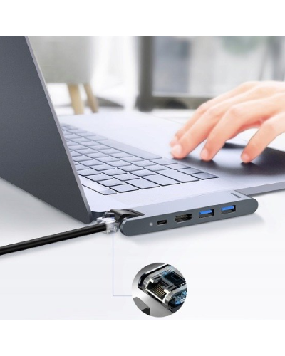Baseus Thunderbolt C+Pro 7in1 Smart HUB Docking Station Grey / CAHUB-L0G