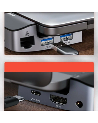 Baseus Armor Age Type-C Bracket Multifunctional HUB Adapter Space Gray / CAHUB-AJ0G