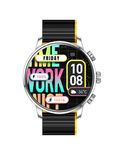 Kieslect Kr2 Stainless Steel / Black Yellow Strap