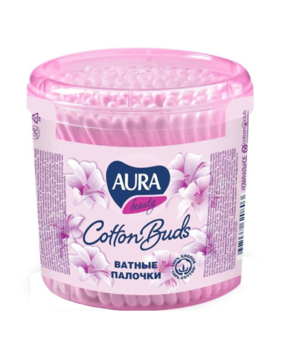 Pambıq çubuqları Aura yumru qabda 200 ədəd 4607068620803