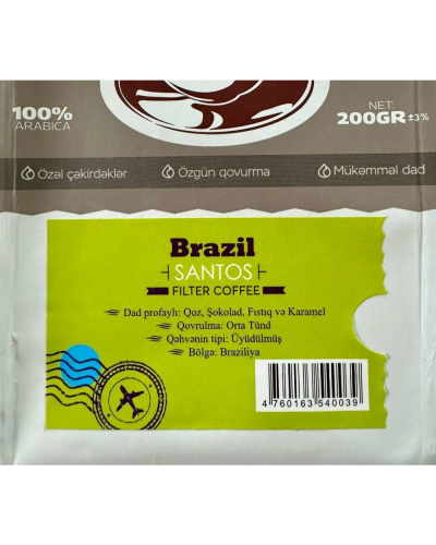 Qəhvə Lokl Brazil Santos Filter 200 qr