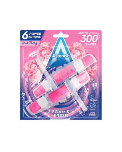 Tualet təmizləyici blok Astonish Foam&Fresh Çəhrayi pion 2 əd 5060060212923