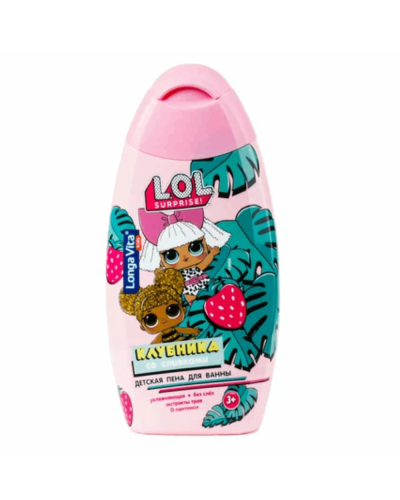 Uşaq üçün vanna köpüyü Longa Vita LOL qaymaqlı çiyələk 250 ml 4603777671471