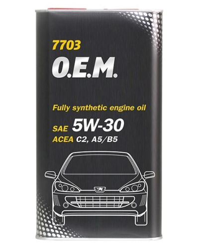 Mühərrik yağı Mannol 7703 O.E.M. For Peugeot-Citroen SAE 5W-30 4L Metal