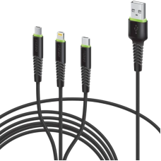 Intaleo USB to Micro/Lightning/Type-C 3in1 Cable 1.4m Black