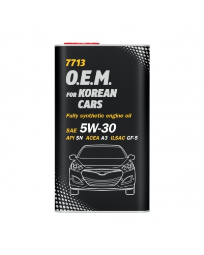 Mühərrik yağı Mannol 7713 O.E.M. For Korean Cars SAE 5W-30 4L Metal