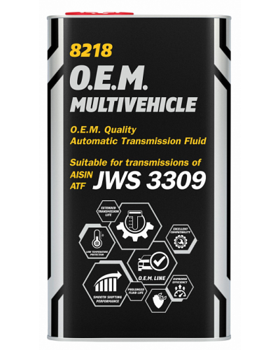 Sürətlər qutusu üçün yağ Mannol ATF Multivehicle Aisin Warner JWS 3309 Metal 4 lt
