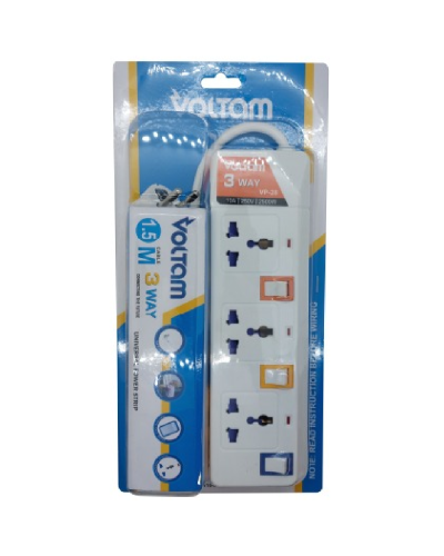 Uzadıcı Voltam 1.5 m VP-28 3 Way Universal Type Power Strip