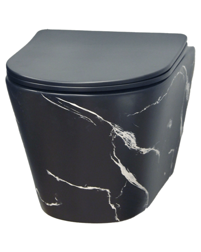 Unitaz Gold Banyo 911 Matte Black Pattern