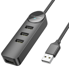 Borofone Erudite Adapter USB to 4XUSB2.0 1.2M Black DH5