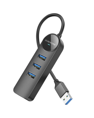 Borofone Erudite Adapter USB to 4XUSB2.0 1.2M Black DH5