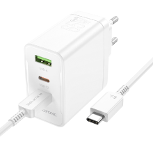Borofone Charger + Cable Type-C Manager PD65W BN12 White