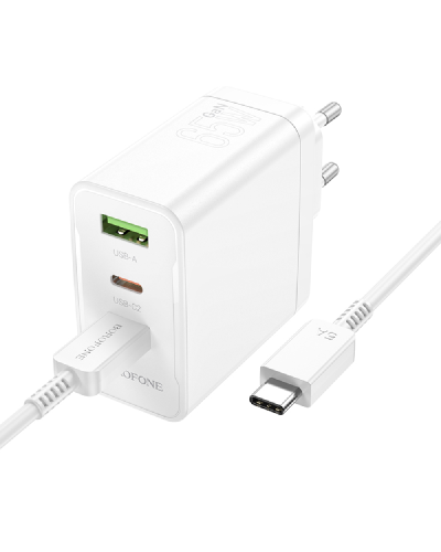 Borofone Charger + Cable Type-C Manager PD65W BN12 White