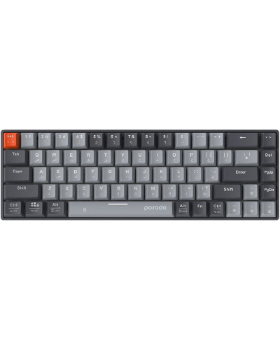 Klaviatura Porodo 68-keys wireless mechanical  (ENG/ARB) Gray / PD-MCOKB-GY
