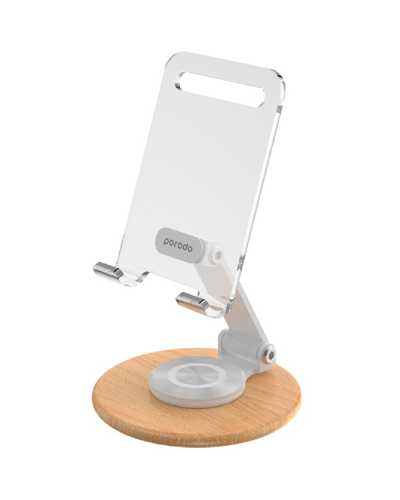 Porodo transparent mobile stand white / PD-TRNSMS-WH