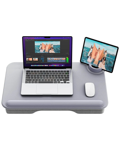 Green Lion Multi-Functional Cushioned Lap Desk 17 Gray / GNMULFLAPDKGY