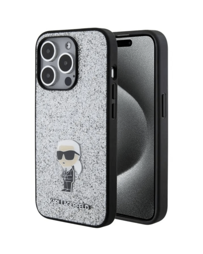Qoruyucu örtük Karl Lagerfeld Fixed Glitter iPhone 15 Pro Max KLHCP15XGKNPSG