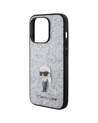 Qoruyucu örtük Karl Lagerfeld Fixed Glitter iPhone 15 Pro KLHCP15LGKNPSG