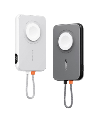 Power Bank Porodo 5000 mAh Slim PD 20W+Watch Charger White PD-PBFCH027-WH
