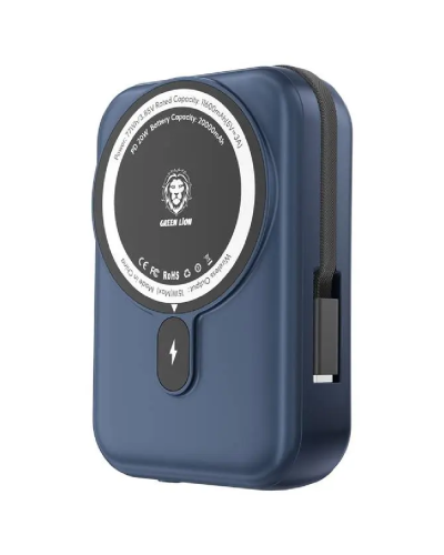 Power Bank Green Lion Monaco MagSafe 10000 mAh Dark Blue GNMPB10KTCDBL