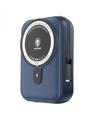 Power Bank Green Lion Monaco MagSafe 20000 mAh Dark Blue / GNMPB20KTCDBL