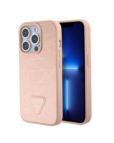 Qoruyucu örtük Guess Croco iPhone 15 Pro Pink GUHCP15LPCRTHCP