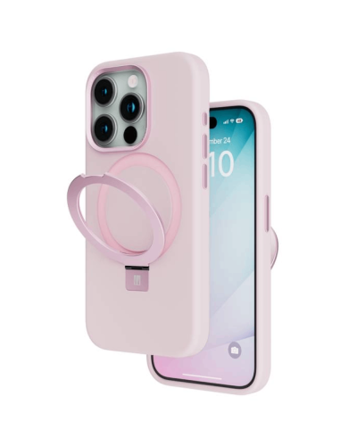 Qoruyucu örtük Levelo Iris Pro Liquide Silicone iPhone 15 Pro Pink LVLIPS15PPK