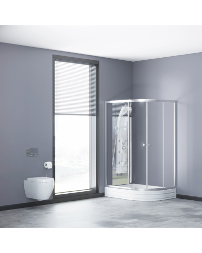 Yarım oval duşaltlıq üstü duş kabin Kabinex KL 851 120×80×180 sm Sol