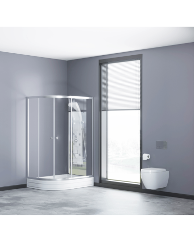 Yarım oval duşaltlıq üstü duş kabin Kabinex KL 852 140×90×180 sm Sağ