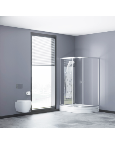 Yarım oval duşaltlıq üstü duş kabin Kabinex KL 853 150×90×180 sm Sol