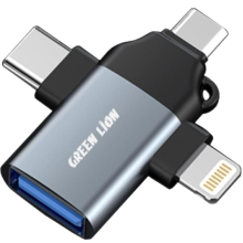 Green Lion 3 in 1 OTG Lightning/Micro/Type-C Gray GN3IN1OTGGY