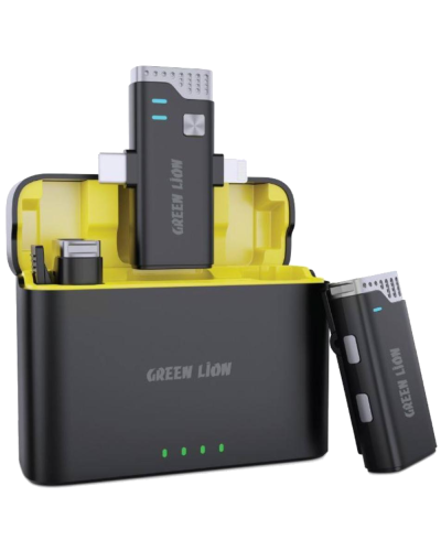 Blogger Microphone Green Lion 3IN1 360 USB-C Lightning Black GN3IN1MIC360D