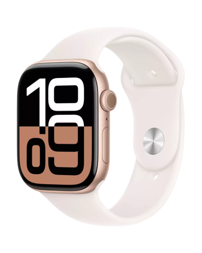 Apple Watch Series 10 42mm Rose Gold W/Light Blush sport Band S/M MWWH3QI/A