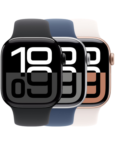 Apple Watch Series 10 42mm Rose Gold W/Light Blush sport Band S/M MWWH3QI/A