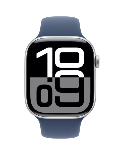 Apple Watch Series 10 46mm Silver W/Denim sport Band M/L MWWM3QI/A