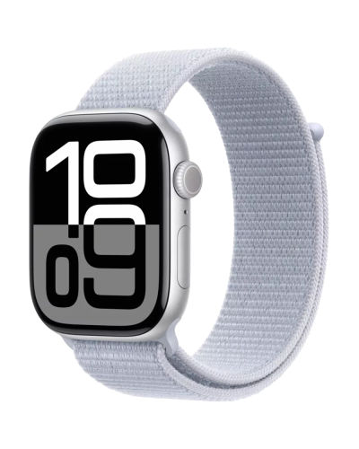 Apple Watch Series 10 46mm Silver W/Blue Cloud sport Loop MWWN3QI/A