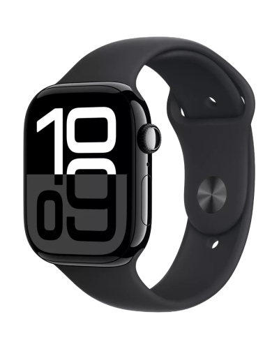 Apple Watch Series 10 46mm Jet Black W/Black sport Band M/L MWWQ3QI/A