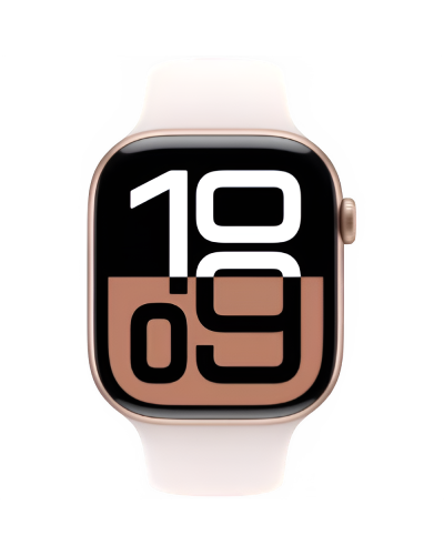 Apple Watch Series 10 46mm Rose Gold W/Light Blush sport Band M/L MWWU3QI/A