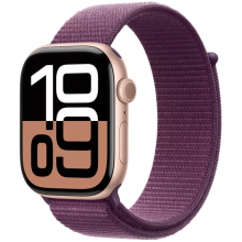 Apple Watch Series 10 46mm Rose Gold W/Plum sport Loop MWWV3QI/A