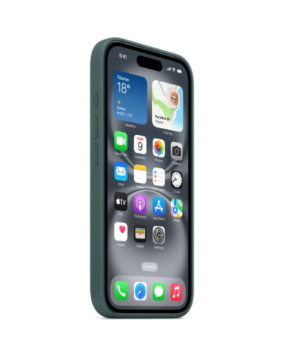 Qoruyucu örtük Apple iPhone 16 Silicone Case W/MagSafe Lake Green MYY83ZM/A