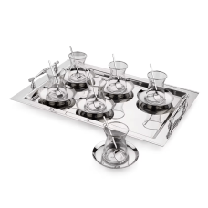 Çay üçün fincan dəsti Schafer Karla Çelik 19 parça 8699131858905 (Gümüşü)
