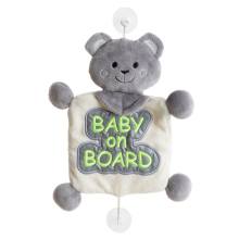 Reflektorlu "Baby on Board" yazılı ayı BabyJem Boz 8681049208750