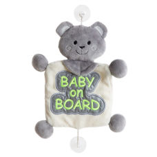 Reflektorlu "Baby on Board" yazılı ayı BabyJem Boz 8681049208750