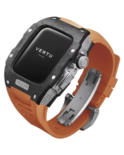 Vertu Watch H1 Stainless Steel Pure Black Dia Orange Rubber (SW-BD-004-002-HW)