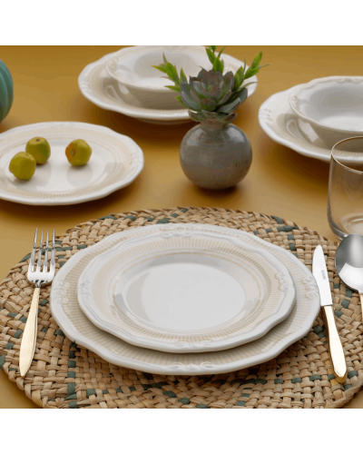 Serviz dəsti Schafer Nostalgia Dinnerware 24 parça Krem 8699131799161