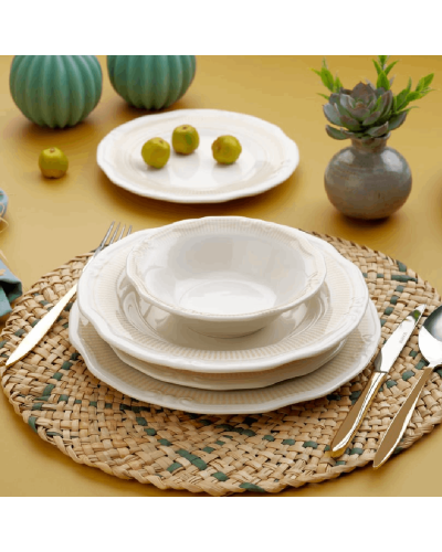 Serviz dəsti Schafer Nostalgia Dinnerware 24 parça Krem 8699131799161