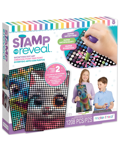 İnteraktiv nöqtə sənəti  Make it Real Stamp Reveal 2 PK (Cool Cat & Smily Dino) 1472MR / 695929014728