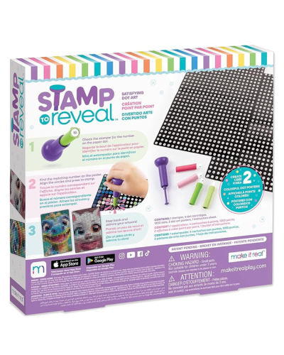 İnteraktiv nöqtə sənəti  Make it Real Stamp Reveal 2 PK (Cool Cat & Smily Dino) 1472MR / 695929014728