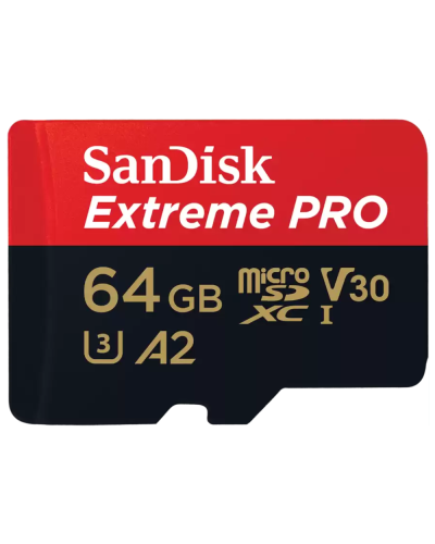 MicroSDXC SanDisk 64 GB Extreme Pro with Adapter SDSQXCU-064G-GN6MA